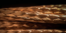 a close up of a rope on a black background